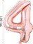 Folyo Balon 4 Rakamı Helyum Balon 100 cm Rose Renk - 4 Yaş Balonu - 4 Yaş Balon -4 Rakam Balon 1