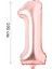 Folyo Balon 1 Rakamı Helyum Balon 100 cm Rose Renk - 1 Yaş Balonu - 1 Yaş Balon -1 Rakam Balon 1
