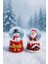 Yeni Yılın En Güzel Hediyesi Yılbaşı 2 Adet LED Işıklı 6,5 Cm noel Baba Kardan Adam Kar Küresi Seti 5