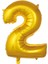 Folyo Balon 2 Rakamı Helyum Balon 36 cm Altın Renk - 2 Yaş Balonu - 2 Yaş Balon - 2 Rakam Balon 1