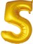 Folyo Balon 5 Rakamı Helyum Balon 100 cm Altın Renk - 5 Yaş Balonu - 5 Yaş Balon - 5 Rakam Balon 1