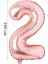 2 Yaş Balonu- 2 Rakam Balonu- Helyum Balon- Rakam Folyo Balon 40 Inç 100 cm Rose 1