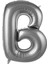 1 Metre Gümüş Renk Balon B Harfi 40 Inc Parti Malzemesi 1