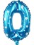 Folyo Balon 0 Rakam Mavi Renkli, Yıldız Desenli 16 Inç (40 Cm) 1