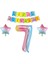 Gökkuşağı Konsepti 7 Yaş Doğum Günü Parti Kutlama Seti; Rakam ve Yıldız Folyo, Banner 1