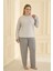 Kadın Pijama Takımı Büyük Beden & Battal Uzun Kol 3