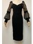 M1991 Kol Detaylı Kruvaze Örme Elbise Siyah 6
