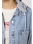 Çıkarılabilir Kapüşonlu Cepli Denim Ceket LAN0057 Açık Mavi 5