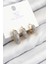 Pirinç Zirkon Taşlı 3lü Halka Model Gold ve Gümüş Renk Kadın Küpe - PRT3500EB08395 1