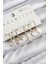 Pirinç Zirkon Taşlı Hello Kity ve Yonca Model Gold Renk 6lı Küpe Set - PRT3500EB08629 1