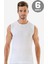 6 Adet Beyaz Kolsuz Erkek Atlet Yuvarlak Yaka Sıfır Kol Tişört %100 Pamuklu 1