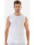 6 Adet Beyaz Kolsuz Erkek Atlet Yuvarlak Yaka Sıfır Kol Tişört %100 Pamuklu 3