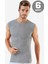 6 Adet Gri Kolsuz Erkek Atlet Yuvarlak Yaka Sıfır Kol Tişört %100 Pamuklu 1