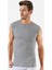 6 Adet Gri Kolsuz Erkek Atlet Yuvarlak Yaka Sıfır Kol Tişört %100 Pamuklu 2