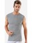 6 Adet Gri Kolsuz Erkek Atlet Yuvarlak Yaka Sıfır Kol Tişört %100 Pamuklu 3