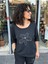 Kadın Keten Bluz Yuvarlak Yakalı Aplike Pullu Papatya Desenli 3/4 Kollu Oversize %100PAMUK 1