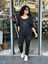 Kadın Keten Bluz Yuvarlak Yakalı Aplike Pullu Papatya Desenli 3/4 Kollu Oversize %100PAMUK 3
