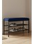 Lotus Metal Modern Ayakkabılık, Bank, Yatak Ucu, Organizer, Oturak,puf 3 Katlı 30X70 Keten Kumaş 2