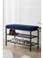 Lotus Metal Modern Ayakkabılık, Bank, Yatak Ucu, Organizer, Oturak,puf 3 Katlı 30X70 Keten Kumaş 3