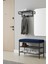 Lotus Metal Modern Ayakkabılık, Bank, Yatak Ucu, Organizer, Oturak,puf 3 Katlı 30X70 Keten Kumaş 4