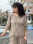 Kadın Oversize Keten Bluz Kolları ve Eteği File Detaylı Cepli Oversize %100 Pamuk 2