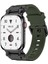 Ile Uyumlu Watch 42MM KRD-101 Titanyum Metal Başlıklı Silikon Kordon Siyah-Yeşil 1