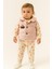 Kız Bebek Çiçek Desenli 3’lü Takım – Sweatshirt, Pantolon ve Yelek 5131P 5