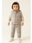 Erkek Bebek Kapüşonlu Şişme Yelekli 3’lü Takım – Sweatshirt ve Pantolon 5192 1