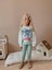 Kız Çocuk Stitch Baskılı Sweatshirt ve Pantolon 2’li Takım - Mint Yeşili 4039 2