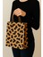 25 Adet Siyah Leopar Desenli 18*8*24 Kraft Çanta 2