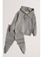 Kapüşonlu ve Kanguru Cepli Gri Renk Erkek Çocuk Eşofman Takım 3