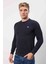 Bisiklet Yaka Lacivert Dar Kalıp Erkek Triko 2