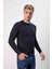 Bisiklet Yaka Lacivert Dar Kalıp Erkek Triko 3