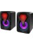 Bilgisayar Hoparlörü Rgb LED Işıklı Gaming Oyuncu Hoparlörü 3.5mm Jack USB Speaker 1+1 Ses Sistemi 2