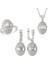 Zirkon Taşlı Oval 925 Ayar Gümüş Kadın Set 1