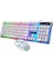 Kablolu USB Gaming Oyuncu Klavye Mouse Set Türkçe Q Klavye Multi Fonksiyonlu Reinbow Aydınlatmalı 1