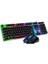 Kablolu USB Gaming Oyuncu Klavye Mouse Set Türkçe Q Klavye Multi Fonksiyonlu Reinbow Aydınlatmalı 1
