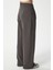 Likra Serisi Viora Açık Pile Esnek Antrasit Palazzo Pantolon 4