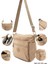 Çok Cepli Çapraz Askılı Kadın Omuz Çantası Orta Boy Günlük HV4006 Bej 2