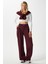 Likra Serisi Viora Açık Pile Esnek Bordo Palazzo Pantolon 2