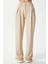 Likra Serisi Viora Açık Pile Esnek Açık Bej Palazzo Pantolon 2