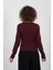 Bordo Fermuar Detaylı Uzun Kollu Bluz 7