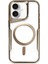Apple iPhone 16 Plus Elegant Venüs Magsafe Kılıf – Slim Transparent Tasarım - Kahverengi 1