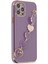 Apple iPhone 12 Pro Max Elegant Charm Case (Kalpli Zincirli Kılıf) Elegant Silicone Cover - Mor 3
