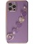 Apple iPhone 12 Pro Max Elegant Charm Case (Kalpli Zincirli Kılıf) Elegant Silicone Cover - Mor 4