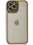 Apple iPhone 12 Pro Elegant Liva Lens Kapak – (Şeffaf Gövde, Altın Çerçeveli Kamera Koruma) - Yeşil 2