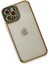 Apple iPhone 12 Pro Elegant Liva Lens Kapak – (Şeffaf Gövde, Altın Çerçeveli Kamera Koruma) - Yeşil 3