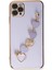 Apple iPhone 11 Pro Max Elegant Charm Case (Kalpli Zincirli Kılıf) Elegant Silicone Cover - Lila 5