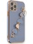 Apple iPhone 12 Pro Elegant Charm Case (Kalpli Zincirli Kılıf) Elegant Silicone Cover - Gri 1