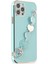 Apple iPhone 12 Pro Max Elegant Charm Case (Kalpli Zincirli Kılıf) Elegant Silicone Cover - Su Yeşili 3